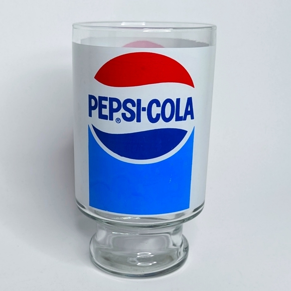 Vintage Pepsi-Cola Drinking Glass 32 Oz Jumbo Tumbler Large Red White Blue - Picture 1 of 7